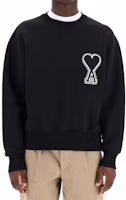 Shop Ami Paris AMIPARIS Oversized Logo Pullover Grey Sweatshirt Black. A20HJ037747-001