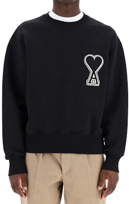 Ami Paris Sudadera Logo Sobredimensionado Gris/Negro. A20HJ037747-001 Shop Ami Paris Sudadera Logo Sobredimensionado Gris/Negro. A20HJ037747-001