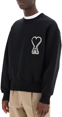 Ami Paris Sudadera Logo Sobredimensionado Gris/Negro. A20HJ037747-001 Details for Ami Paris Sudadera Logo Sobredimensionado Gris/Negro. A20HJ037747-001