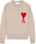 Order Ami Paris 紅心標誌寬鬆羊毛針織衫 - 中性圓領毛衣 H21K009-018265