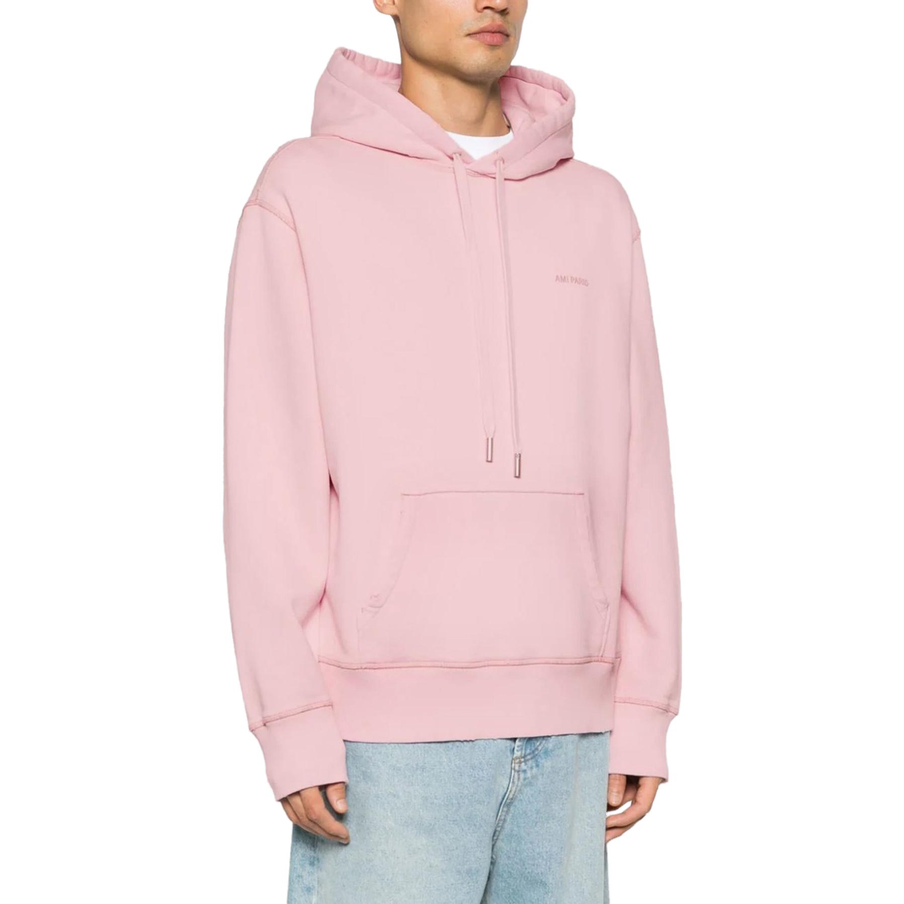 Shop Sudadera Unisex Oversize Rosa con Logo Bordado de Ami Paris AMIPARIS. USW216JE0052-679