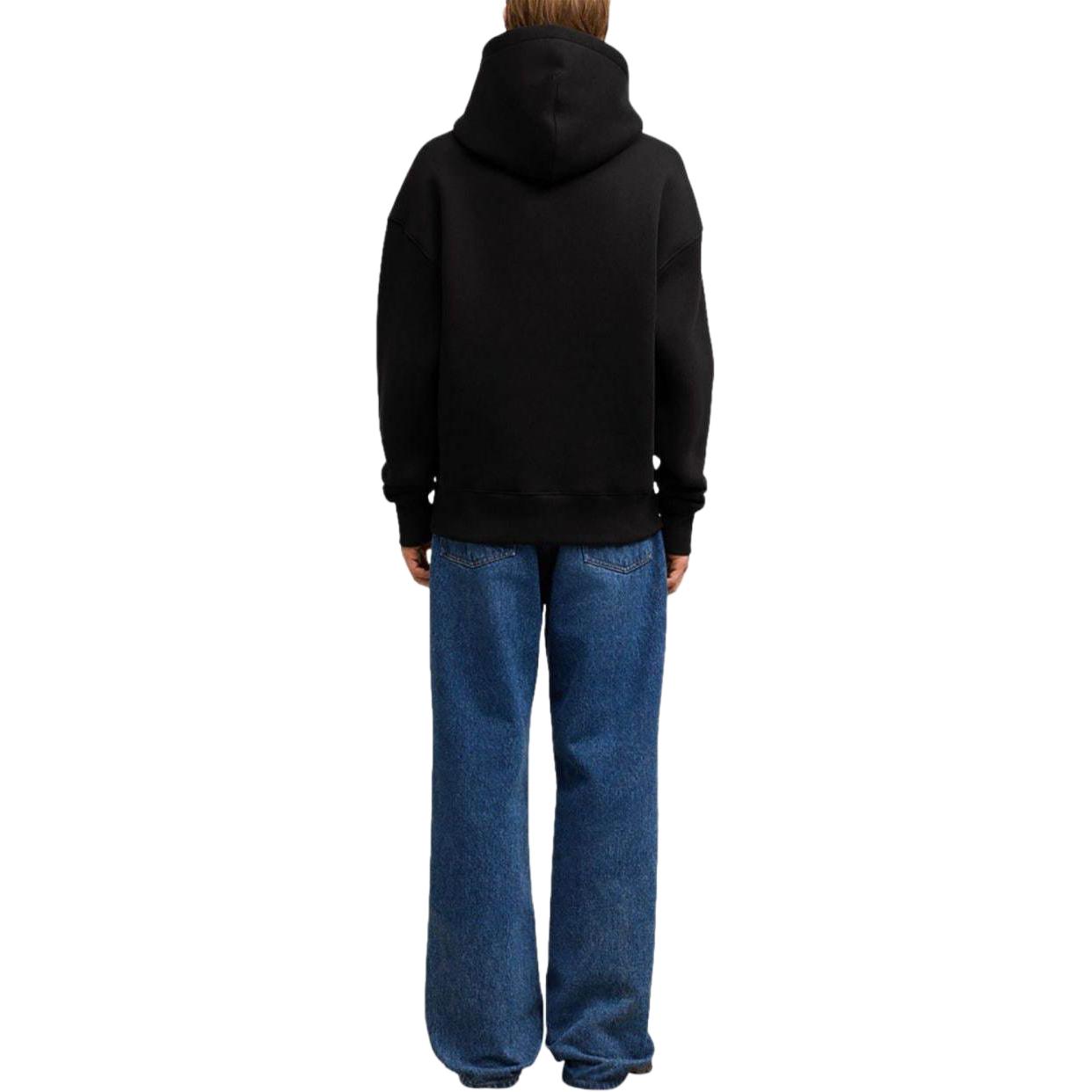 Ami Paris AMIPARIS Plain Logo Embossed Oversized Hoodie Unisex - Black. USW227749-BLACK 圖 3