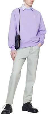 Ami Paris Sudadera Morada Unisex Corazón Bordado de Algodón Manga Larga. SPUSW004747-507 Lookbook Ami Paris Sudadera Morada Unisex Corazón Bordado de Algodón Manga Larga. SPUSW004747-507