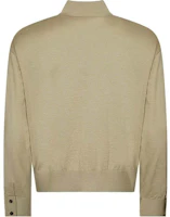 Lookbook Ami Paris AMIPARIS Sage Green Heart Patch Merino Wool Button-Up Cardigan Shirt Unisex UKC042KN0039-366