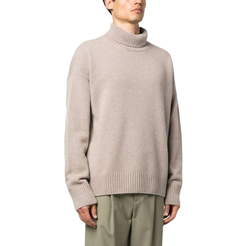 Ami Paris AMIPARIS Solid Color Loose Turtleneck Knit Sweater for Men UKS410KN0028-281 圖 5