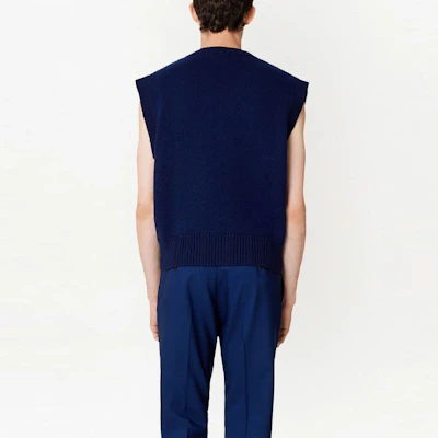 아미 파리 로고 프린트 브이넥 민소매 베스트 유니섹스 - 블루 UKS702018-493 Details for 아미 파리 로고 프린트 브이넥 민소매 베스트 유니섹스 - 블루 UKS702018-493