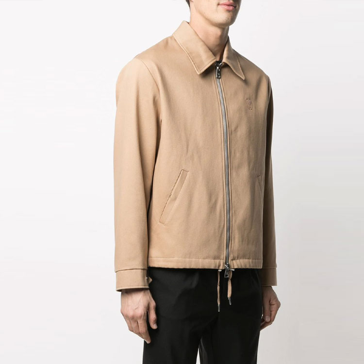 Shop Ami Paris AMIPARIS SS21 輕便休閒拉鍊外套 淺棕色 E21HOW037280-250