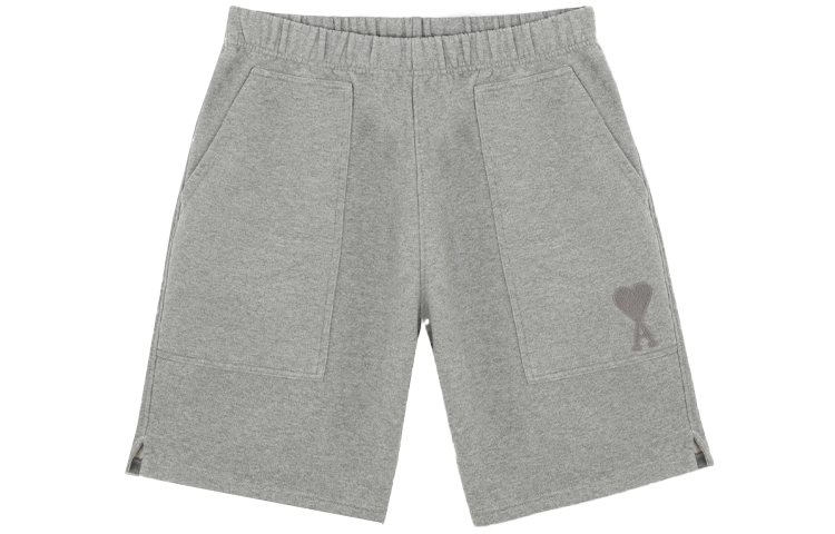 Ami Paris AMIPARIS SS21  Grey Heart Logo Embroidered Shorts. E21HJ328747-055