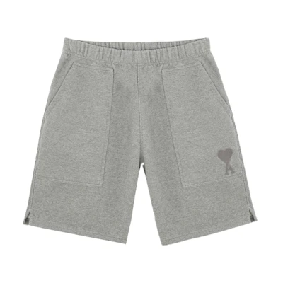 Ami Paris AMIPARIS SS21 Grey Heart Logo Embroidered Shorts. E21HJ328747-055