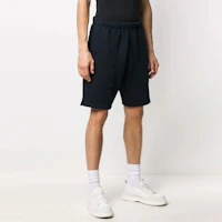 Purchase Ami Paris AMIPARIS SS21 Navy Heart Logo Embroidered Shorts E21HJ328747-410