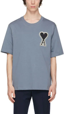 アミパリス SS21 ブルーハートロゴ刺繍 メンズルーズフィットTシャツ SPEE21HJ139726-400 Buy アミパリス SS21 ブルーハートロゴ刺繍 メンズルーズフィットTシャツ SPEE21HJ139726-400