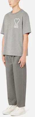 Ami Paris AMIPARIS SS21 Grey Heart Logo Embroidered Crewneck Short Sleeve T-Shirt Men SPEE21HJ141726-055 Purchase Ami Paris AMIPARIS SS21 Grey Heart Logo Embroidered Crewneck Short Sleeve T-Shirt Men SPEE21HJ141726-055