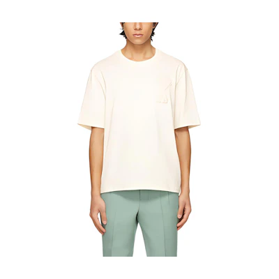 Ami Paris AMIPARIS SS21 Heart Embroidered Logo Unisex Short Sleeve T-Shirt. SPEE21HJ137726-150