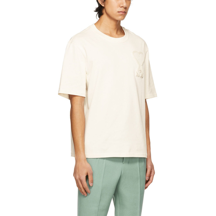 Shop Kaus Pendek Unisex Ami Paris Logo Bordir Hati SS21. SPEE21HJ137726-150