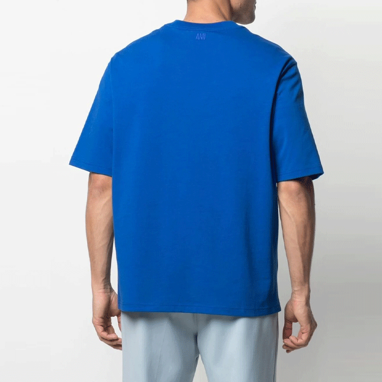 Ami Paris AMIPARIS SS21 Heart Embroidered Slim Fit T-Shirt Men’s Blue A21HJ128726-490 圖 4