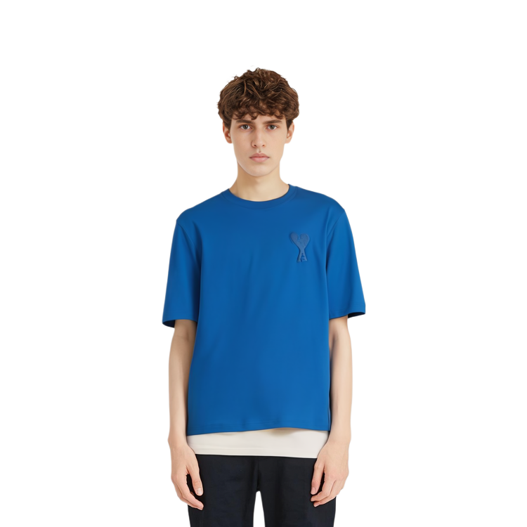 Ami Paris AMIPARIS SS21 Heart Embroidered Slim Fit T-Shirt Men’s Blue A21HJ128726-490 圖 6