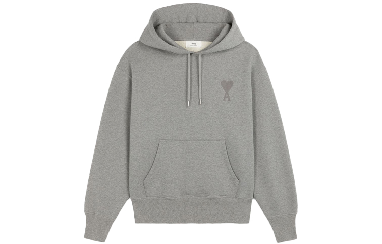 AMI PARIS AMIPARIS SS21 Heart Logo Hoodie Unisex Grey Couples' Wear E21HJ058747-055 圖 2