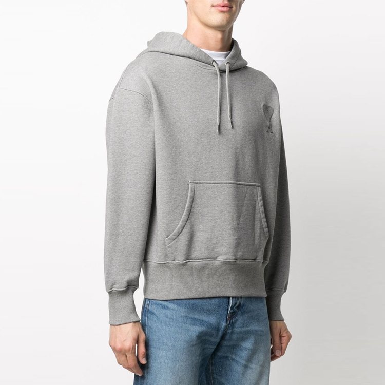 AMI PARIS AMIPARIS SS21 Heart Logo Hoodie Unisex Grey Couples' Wear E21HJ058747-055 圖 5