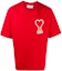 Order Ami Paris AMIPARIS SS21 愛心標誌紅色短袖T恤. A20HJ137726-600
