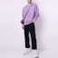 Lookbook Ami Paris AMIPARIS SS21 紫色標誌圓領套頭衛衣 情侶款 男女適用 E21HJ037-747