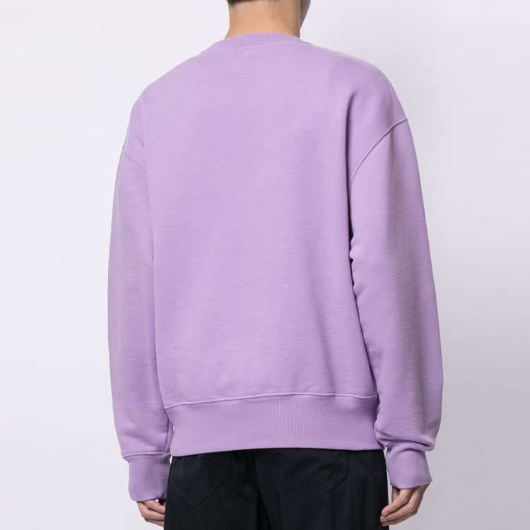 Ami Paris AMIPARIS SS21 Logo Crewneck Pullover Sweatshirt Purple Unisex Couple Wear E21HJ037-747 圖 4