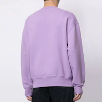 Shop Ami Paris AMIPARIS SS21 Logo Crewneck Pullover Sweatshirt Purple Unisex Couple Wear E21HJ037-747