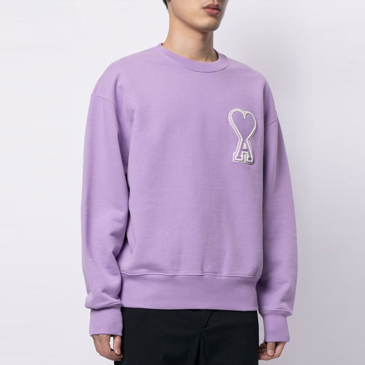 Ami Paris AMIPARIS SS21 Logo Crewneck Pullover Sweatshirt Purple Unisex Couple Wear E21HJ037-747 圖 5