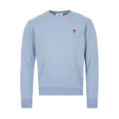 Ami Paris AMIPARIS SS21 Logo Graphic Crewneck Long Sleeve Sweatshirt Men’s Light Blue E21HJ007730-459