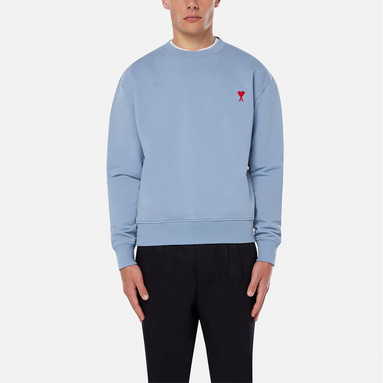 Ami Paris AMIPARIS SS21 Logo Graphic Crewneck Long Sleeve Sweatshirt Men’s Light Blue E21HJ007730-459 圖 4