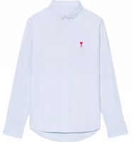 Ami Paris AMIPARIS SS22 Blue Checkered Heart Logo Long Sleeve Shirt HSH113472-455 Ami Paris AMIPARIS SS22 Blue Checkered Heart Logo Long Sleeve Shirt HSH113472-455
