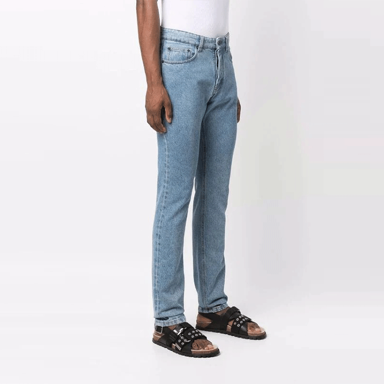 Purchase アミパリス AMIPARIS SS22 ミッドライズ ストレートフィット ソリッドブルージーンズ HTR001603-448