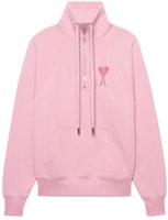 Ami Paris AMIPARIS SS22 Pink Logo Heart Half-Zip Pullover Jacket. USW502-747655 Ami Paris AMIPARIS SS22 Pink Logo Heart Half-Zip Pullover Jacket. USW502-747655