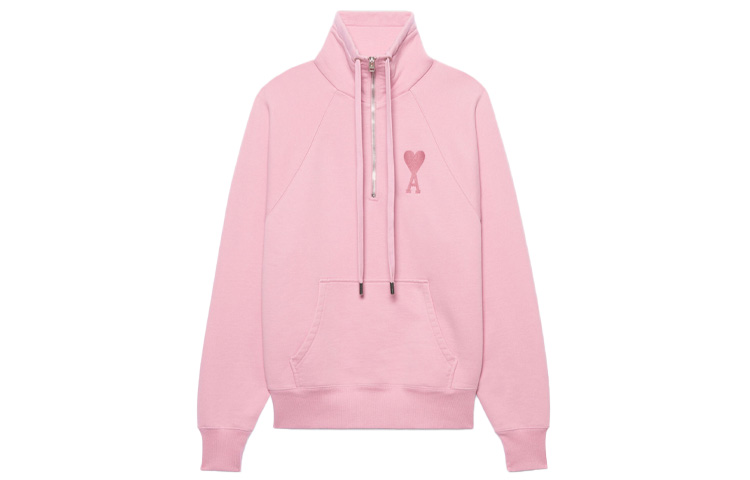 Order Ami Paris AMIPARIS SS22 粉色愛心Logo半拉鍊套頭外套夾克 USW502-747655