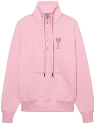 Ami Paris AMIPARIS SS22 粉色愛心Logo半拉鍊套頭外套夾克 USW502-747655 Order Ami Paris AMIPARIS SS22 粉色愛心Logo半拉鍊套頭外套夾克 USW502-747655