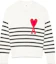 Buy Ami Paris SS22 Sweater Putih Logo Hati Garis Jacquard Knit. UKS004-016968