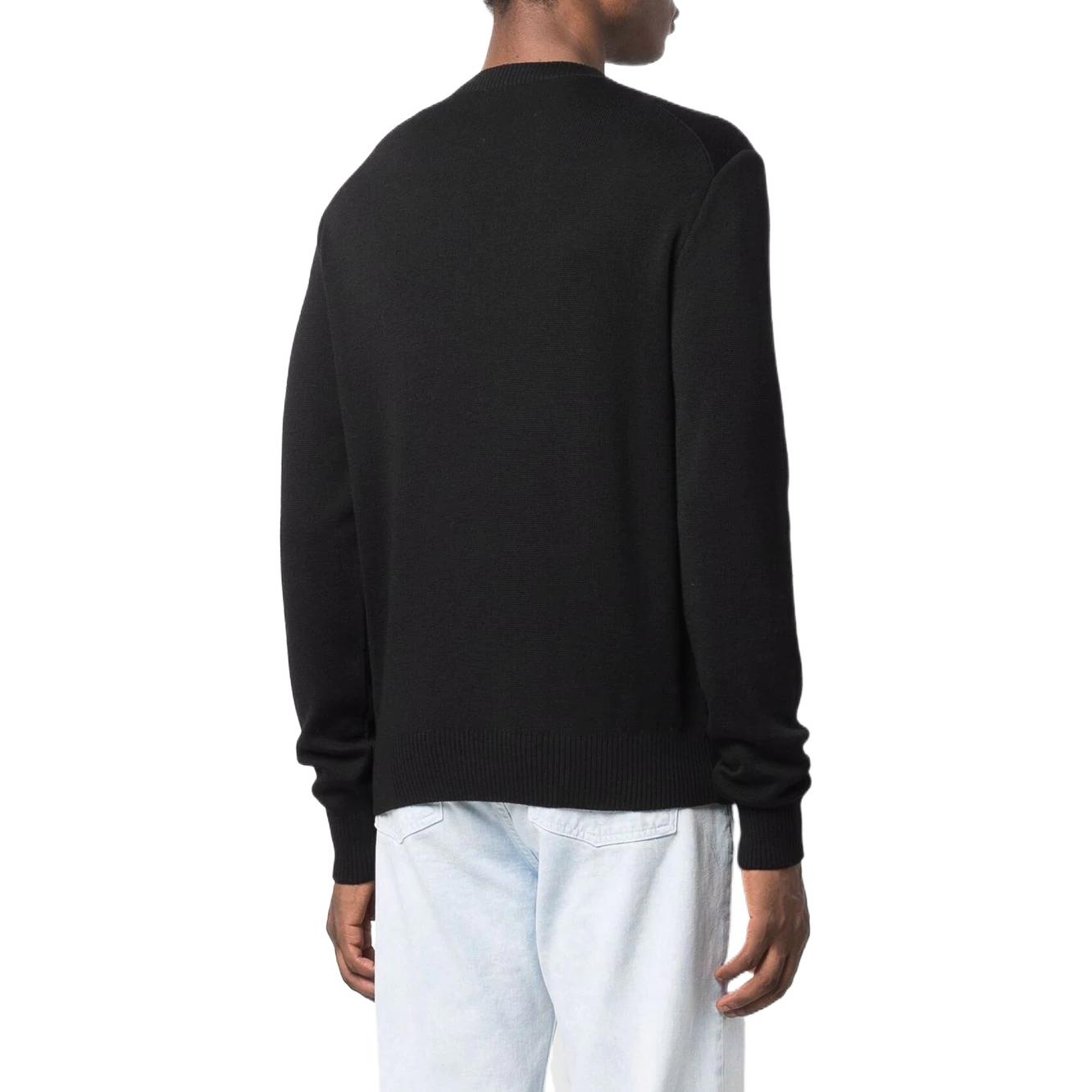 Purchase Ami Paris AMIPARIS SS22 Black Crewneck Sweater with Red Heart Design Men’s Pullover. BFHKS001001