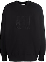 Ami Paris AMIPARIS SS22 Black Unisex Sweatshirt with Solid Color Logo Print. USW003731001 Ami Paris AMIPARIS SS22 Black Unisex Sweatshirt with Solid Color Logo Print. USW003731001