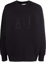Order Ami Paris AMIPARIS SS22 黑色男女款圓領運動衫 經典純色Logo印花款式。 USW003731001
