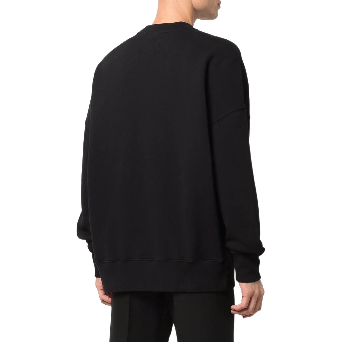 Purchase 아미파리 스프링섬머 22 블랙 유니섹스 로고 프린트 솔리드 컬러 스웻셔츠. USW003731001