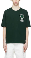 Ami Paris AMIPARIS SS22 Green Heart Logo Unisex Crewneck T-Shirt UTS002726-311 Ami Paris AMIPARIS SS22 Green Heart Logo Unisex Crewneck T-Shirt UTS002726-311