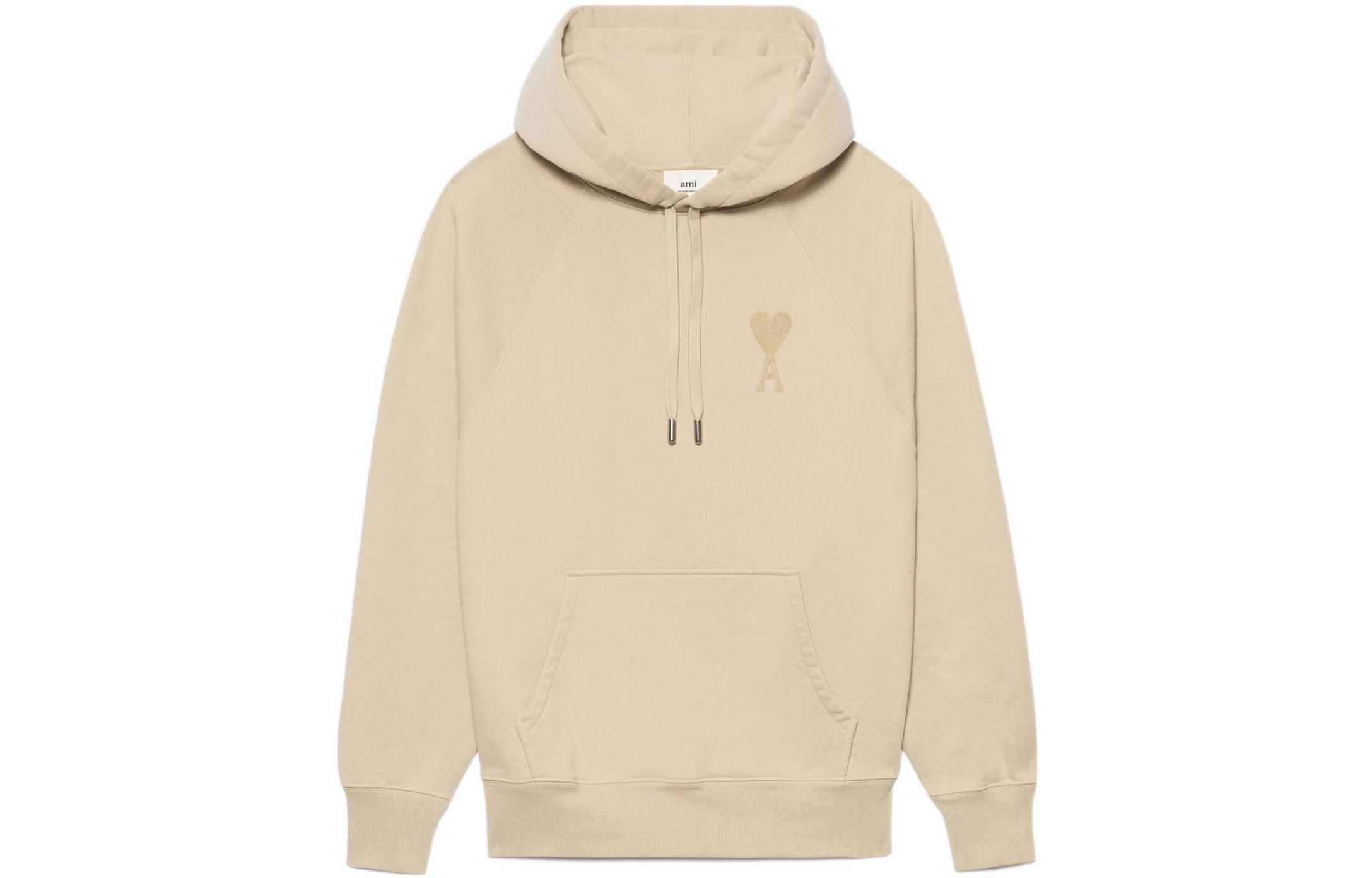 Ami Paris AMIPARIS SS22 Heart Logo Hoodie Unisex Khaki - Couple's Outfit. USW202747-250 圖 2