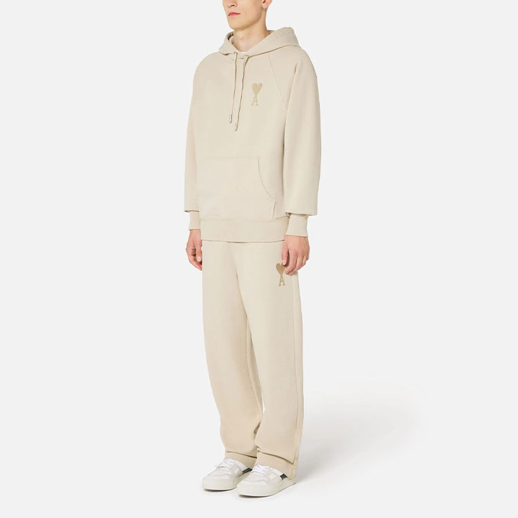 Ami Paris AMIPARIS SS22 Heart Logo Hoodie Unisex Khaki - Couple's Outfit. USW202747-250 圖 5