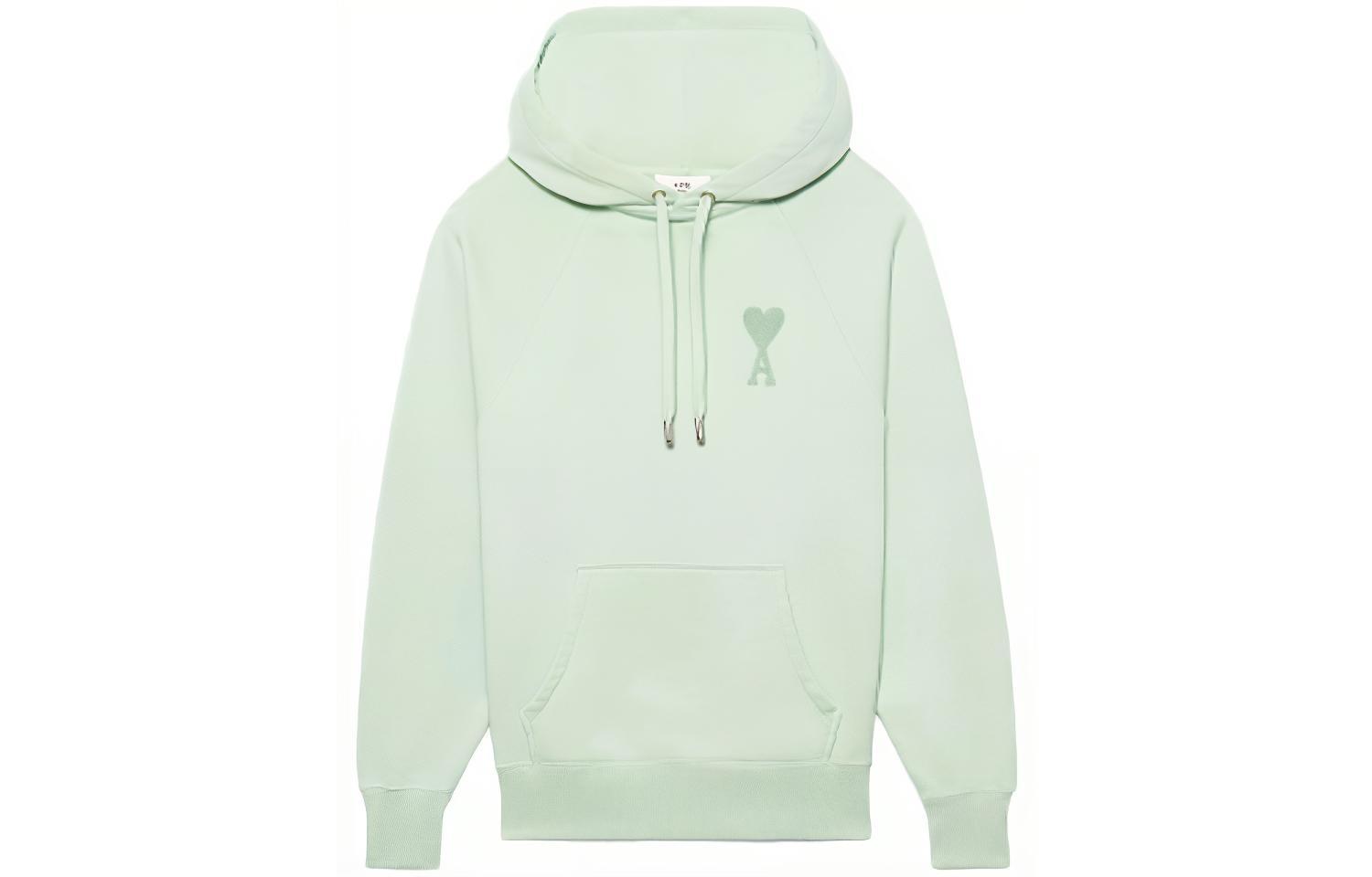 Ami Paris AMIPARIS SS22 Logo Heart Mint Hoodie Unisex Light Green USW202-747441