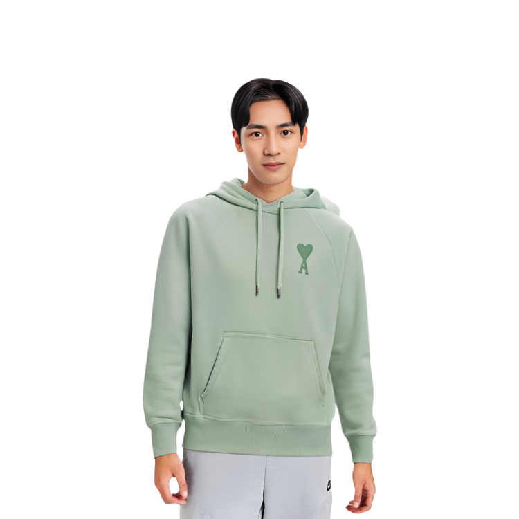 Ami Paris AMIPARIS SS22 Logo Heart Mint Hoodie Unisex Light Green USW202-747441 圖 4