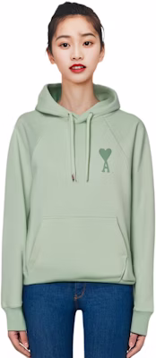 Ami Paris AMIPARIS SS22 Logo Heart Mint Hoodie Unisex Light Green USW202-747441 Purchase Ami Paris AMIPARIS SS22 Logo Heart Mint Hoodie Unisex Light Green USW202-747441