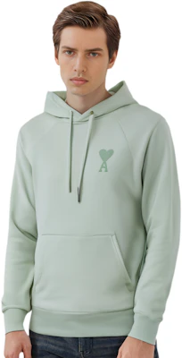 Ami Paris AMIPARIS SS22 Logo Heart Mint Hoodie Unisex Light Green USW202-747441 Details for Ami Paris AMIPARIS SS22 Logo Heart Mint Hoodie Unisex Light Green USW202-747441