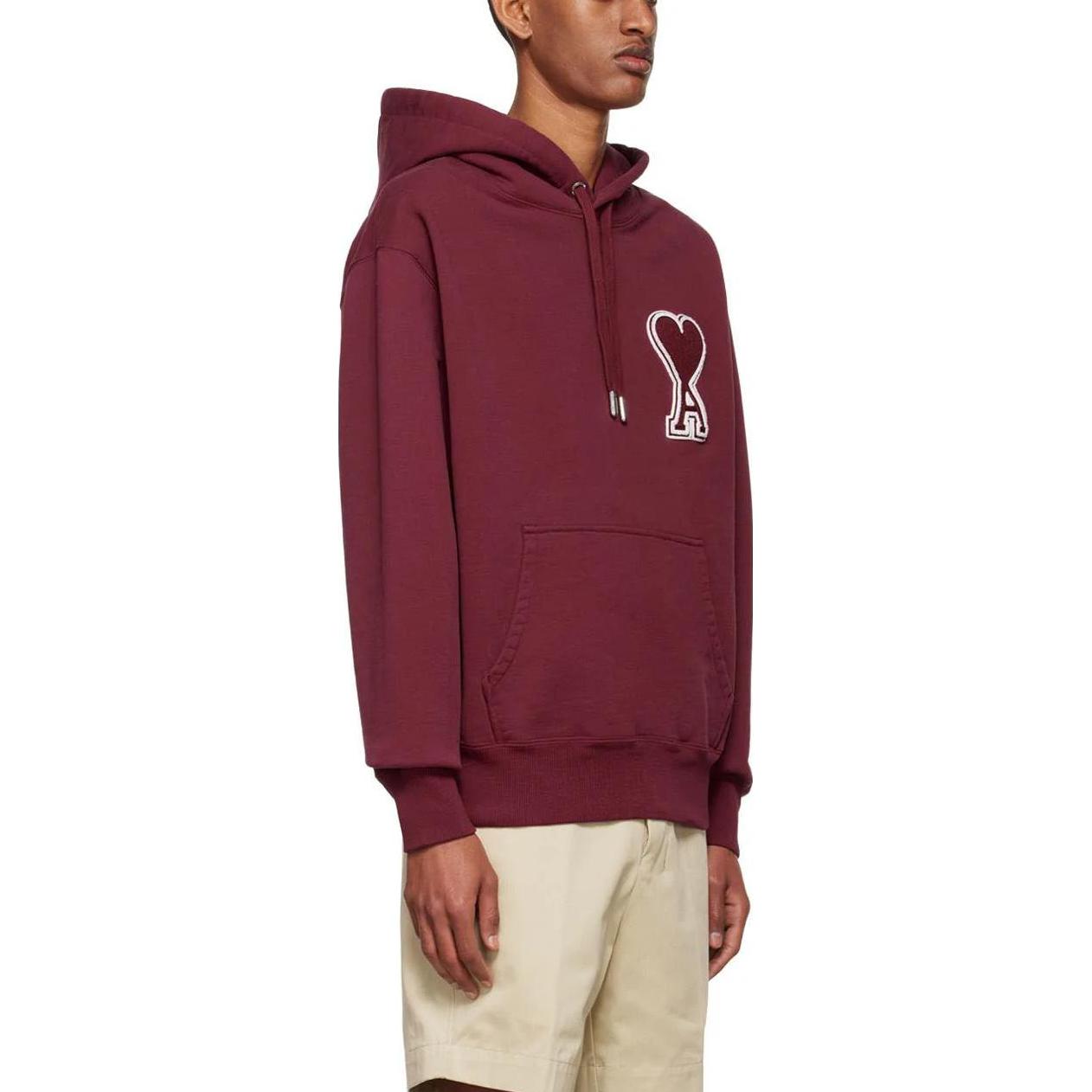 Purchase AMI PARIS SS22 Logo Heart Sweatshirt Unisex Burgundy - Pullover Kasual SPEUSW211747-610