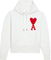 Ami Paris AMIPARIS SS22 Logo Hoodie with Drawstring Beige Unisex Heart Design. UKS802018-154 Ami Paris AMIPARIS SS22 Logo Hoodie with Drawstring Beige Unisex Heart Design. UKS802018-154