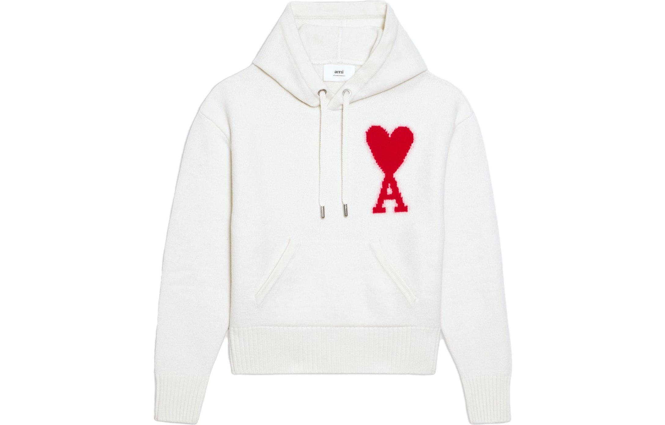Ami Paris AMIPARIS SS22 Logo Hoodie with Drawstring Beige Unisex Heart Design. UKS802018-154 圖 2