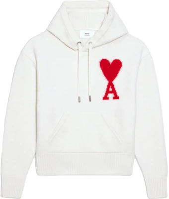 Ami Paris Hoodie SS22 Logo Beige Unisex dengan Tali & Desain Hati. UKS802018-154 Order Ami Paris Hoodie SS22 Logo Beige Unisex dengan Tali & Desain Hati. UKS802018-154